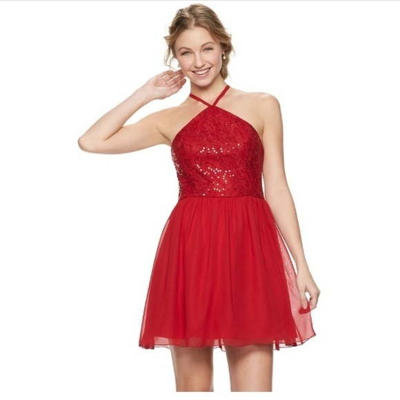 Speechless Dresses & Skirts - Jrs' Speechless Red Y-Neck Skater Dress Sz 5, NWT